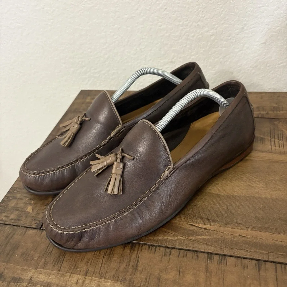Cole Haan Hayes Tassel Loafer Driving Shoes‎ Mens 10.5 Soft Leather Brown C31211